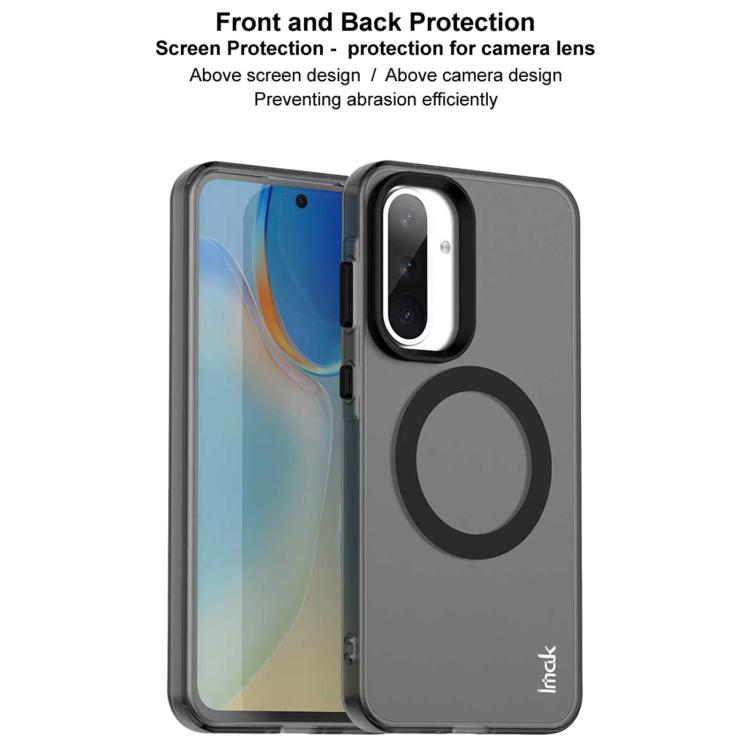 For Samsung Galaxy A36 5G IMAK Chocolate Series TPU + PET MagSafe Phone Case - Black