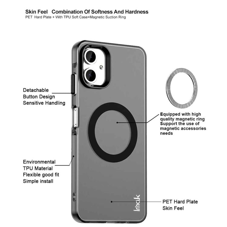For Samsung Galaxy A06 4G IMAK Chocolate Series TPU + PET MagSafe Phone Case - Black