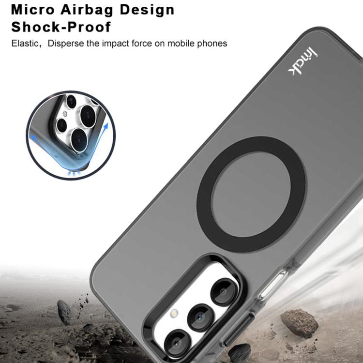 For Samsung Galaxy A16 5G / 4G IMAK Chocolate Series TPU + PET MagSafe Phone Case - Black