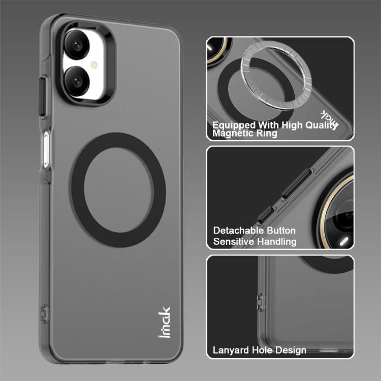 For Samsung Galaxy A06 5G IMAK Chocolate Series TPU + PET MagSafe Phone Case - Black