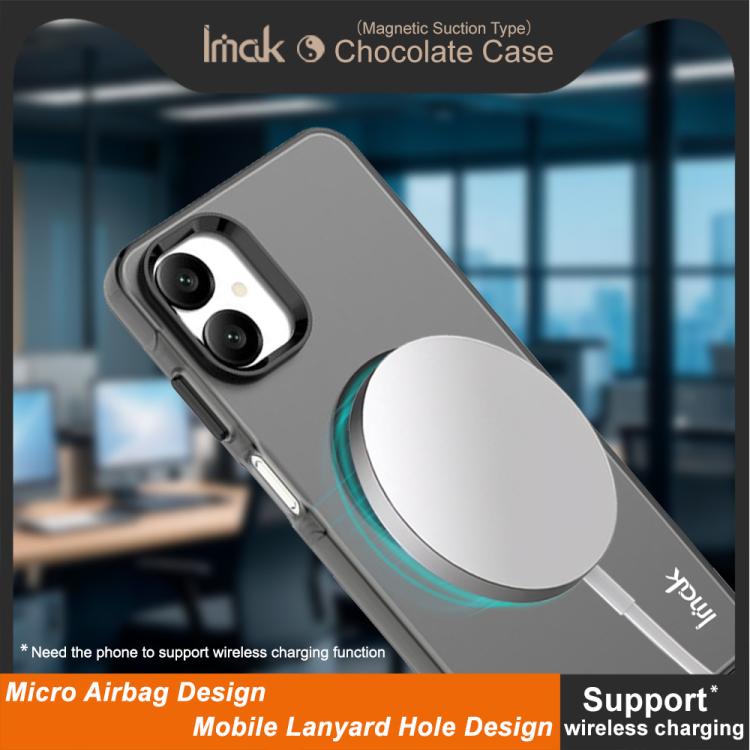 For Samsung Galaxy A06 5G IMAK Chocolate Series TPU + PET MagSafe Phone Case - Black