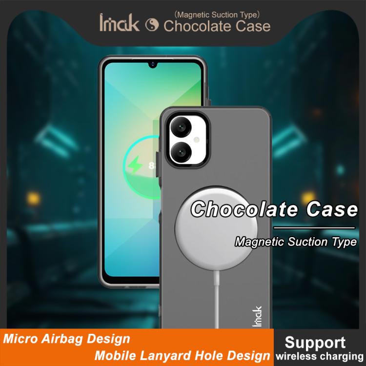 For Samsung Galaxy A06 5G IMAK Chocolate Series TPU + PET MagSafe Phone Case - Black