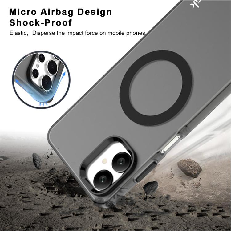For Samsung Galaxy A06 5G IMAK Chocolate Series TPU + PET MagSafe Phone Case - Black