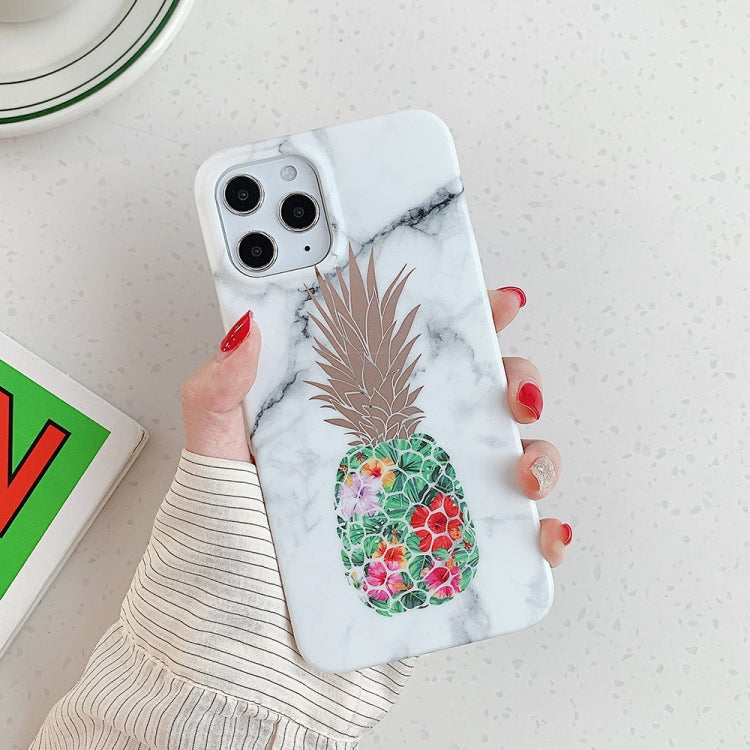 For iPhone 12 / 12 Pro Gilding Pineapple Pattern Soft TPU Protective Case