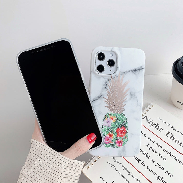 For iPhone 12 / 12 Pro Gilding Pineapple Pattern Soft TPU Protective Case