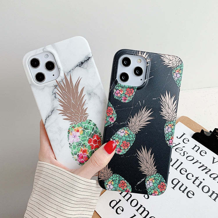 For iPhone 12 / 12 Pro Gilding Pineapple Pattern Soft TPU Protective Case