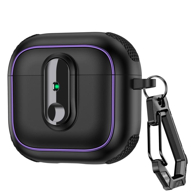 For AirPods 4 Armor Magnetic Wireless Earphones Case with Security Lock