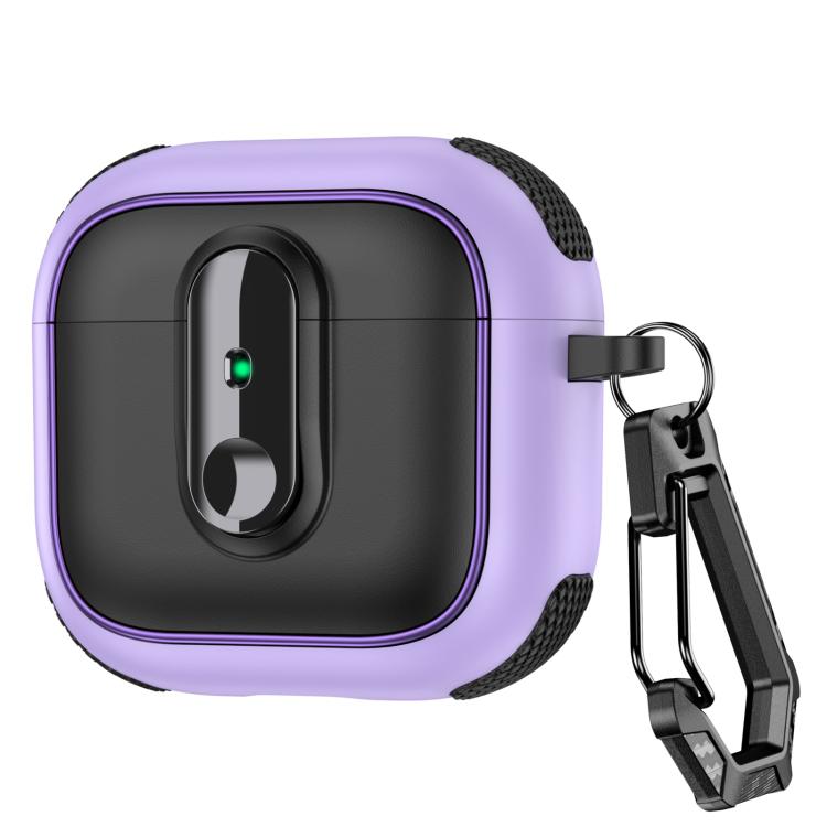 For AirPods 4 Armor Magnetic Wireless Earphones Case with Security Lock