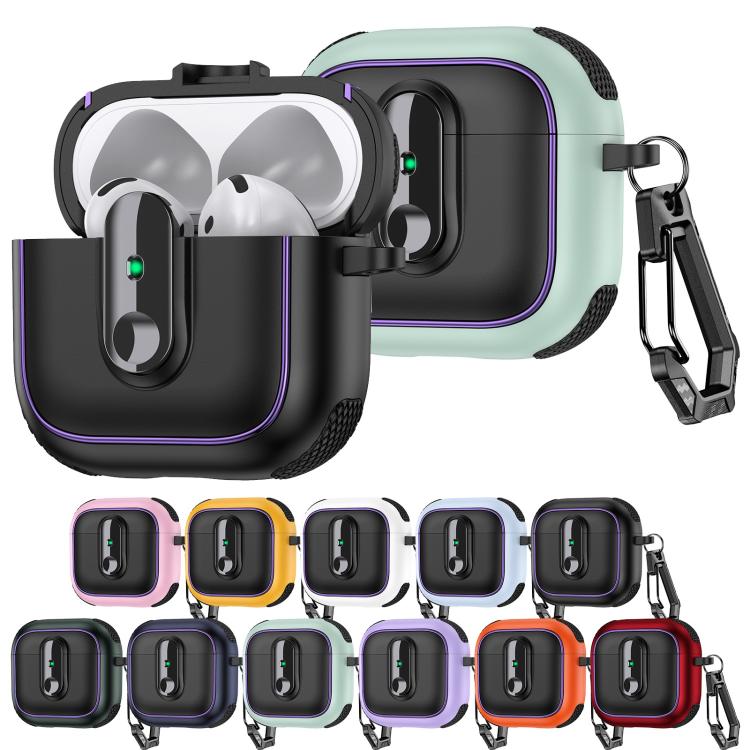 For AirPods 4 Armor Magnetic Wireless Earphones Case with Security Lock