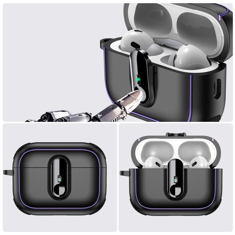 For AirPods Pro 2 Armor Magnetic Wireless Earphones Case with Security Lock