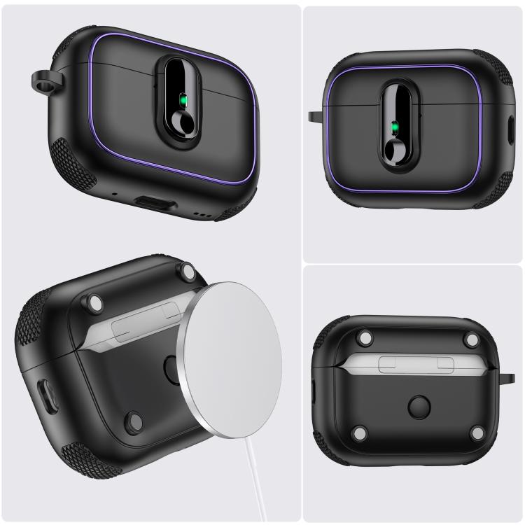 For AirPods Pro 2 Armor Magnetic Wireless Earphones Case with Security Lock