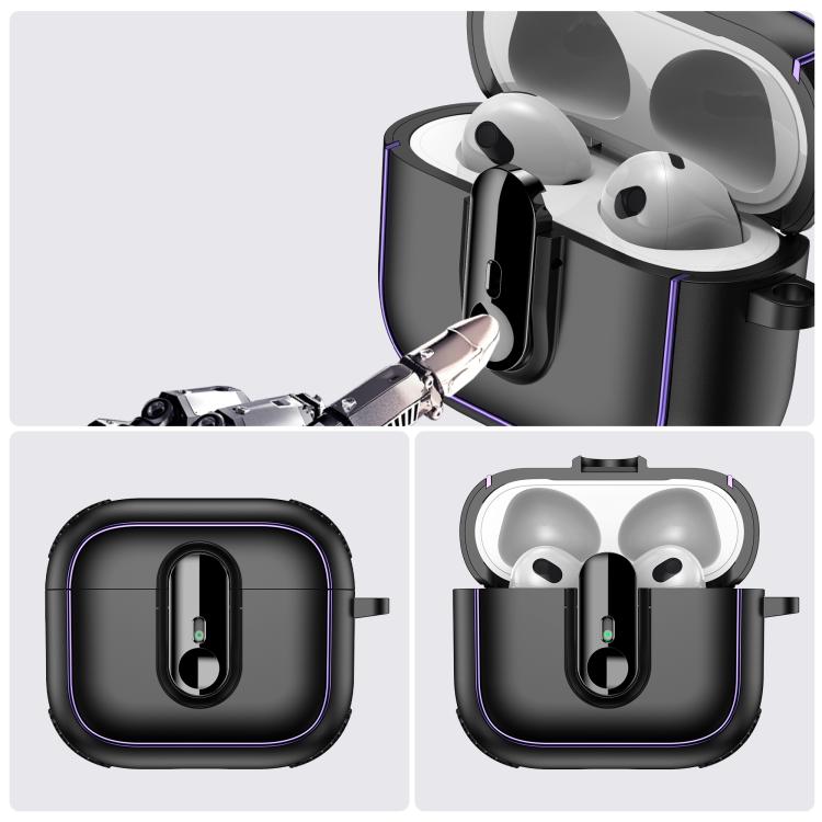 For AirPods 3 Armor Magnetic Wireless Earphones Case with Security Lock