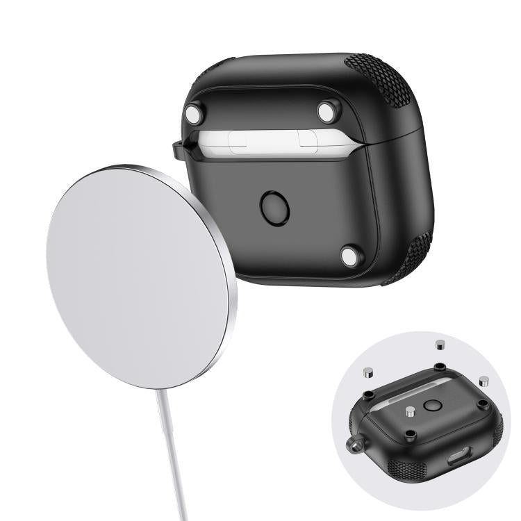 For AirPods 3 Armor Magnetic Wireless Earphones Case with Security Lock