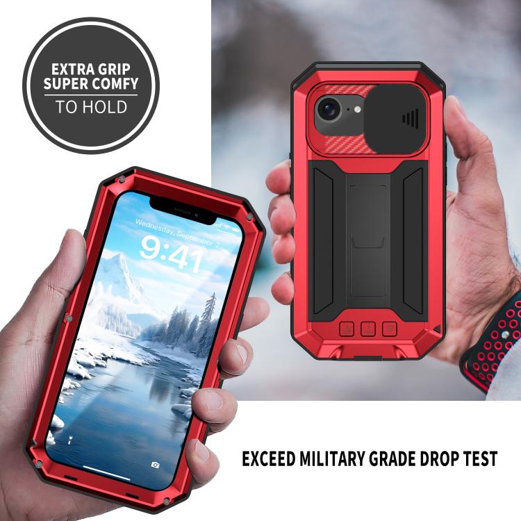 For iPhone 17e / 16e Sliding Camera IP68 Waterproof Holder Phone Case