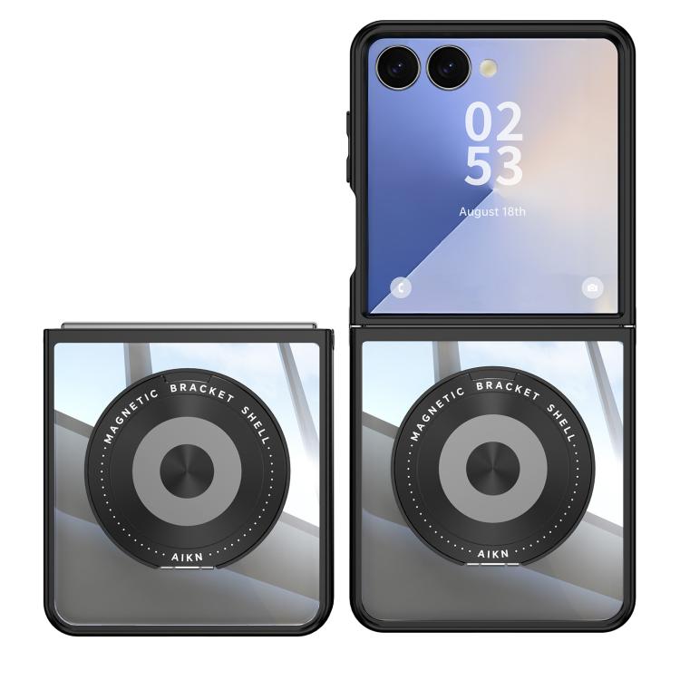 For Samsung Galaxy Z Flip7 5G 360 Holder MagSafe Acrylic Hybrid TPU Phone Case