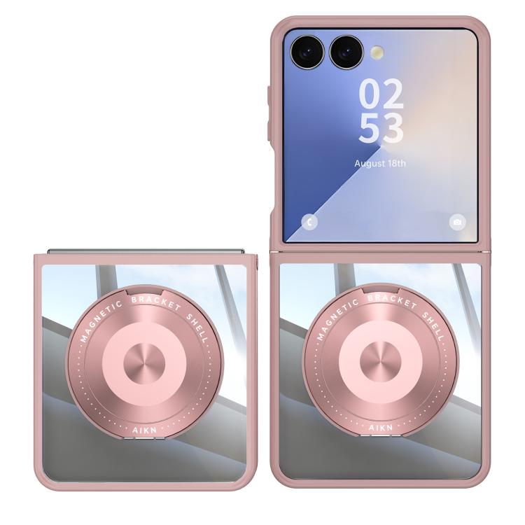 For Samsung Galaxy Z Flip7 5G 360 Holder MagSafe Acrylic Hybrid TPU Phone Case