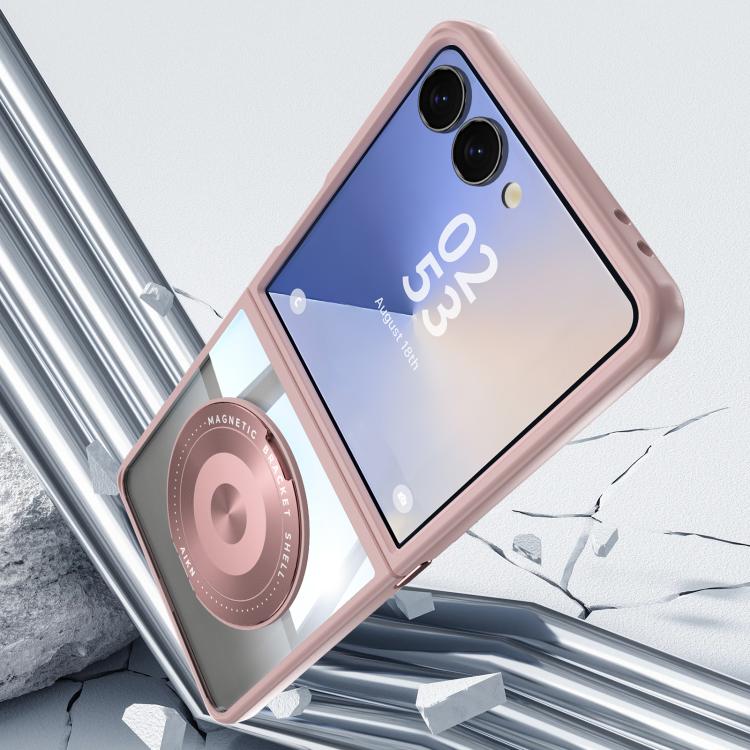 For Samsung Galaxy Z Flip7 5G 360 Holder MagSafe Acrylic Hybrid TPU Phone Case