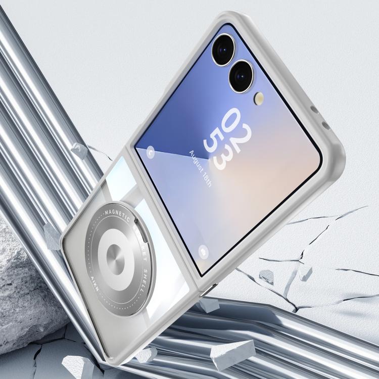 For Samsung Galaxy Z Flip7 5G 360 Holder MagSafe Acrylic Hybrid TPU Phone Case