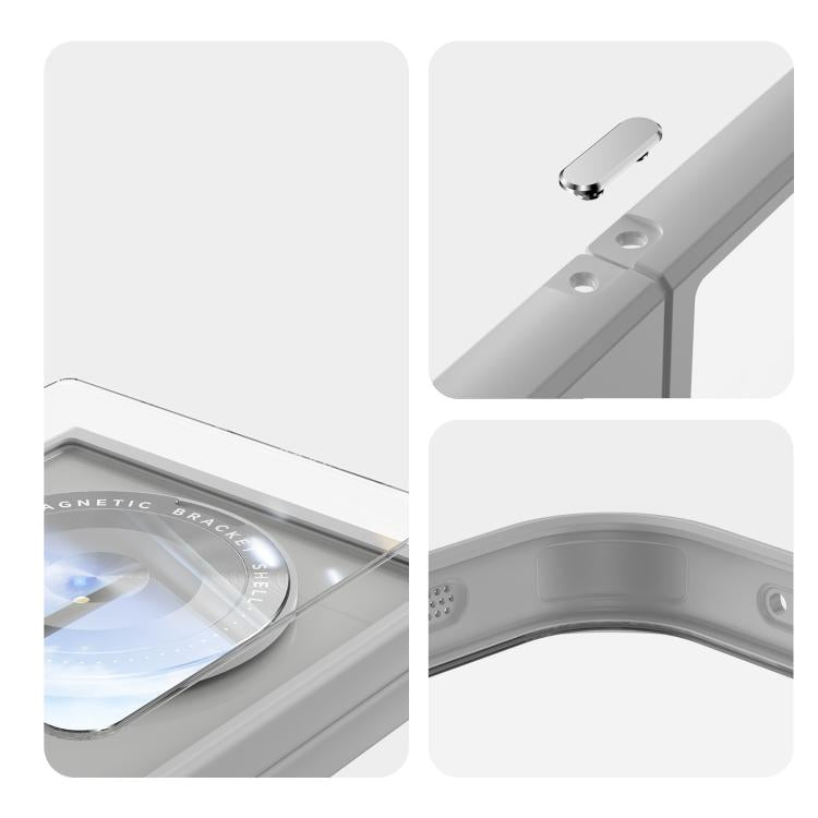 For Samsung Galaxy Z Flip7 5G 360 Holder MagSafe Acrylic Hybrid TPU Phone Case