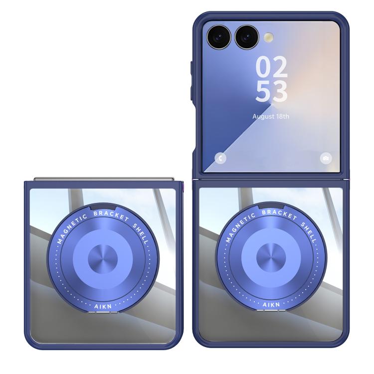 For Samsung Galaxy Z Flip7 5G 360 Holder MagSafe Acrylic Hybrid TPU Phone Case