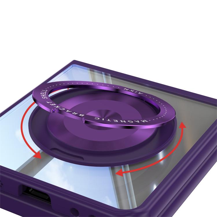 For Samsung Galaxy Z Flip7 5G 360 Holder MagSafe Acrylic Hybrid TPU Phone Case
