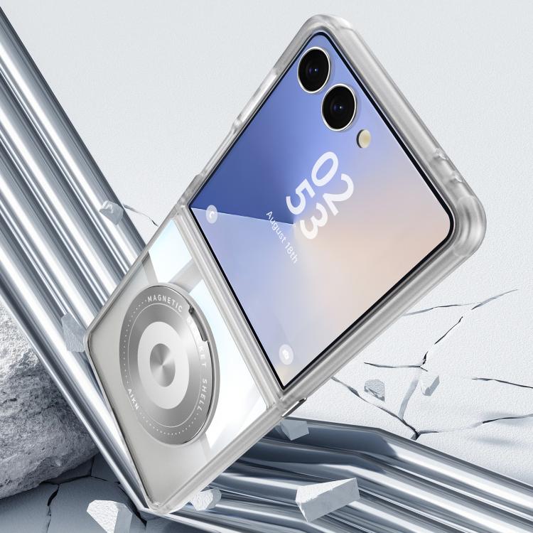 For Samsung Galaxy Z Flip7 5G 360 Holder MagSafe Acrylic Hybrid TPU Phone Case