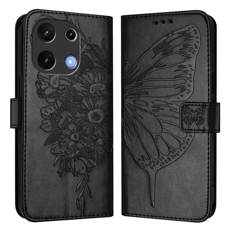 For Umidigi Note 100 Embossed Butterfly Leather Phone Case