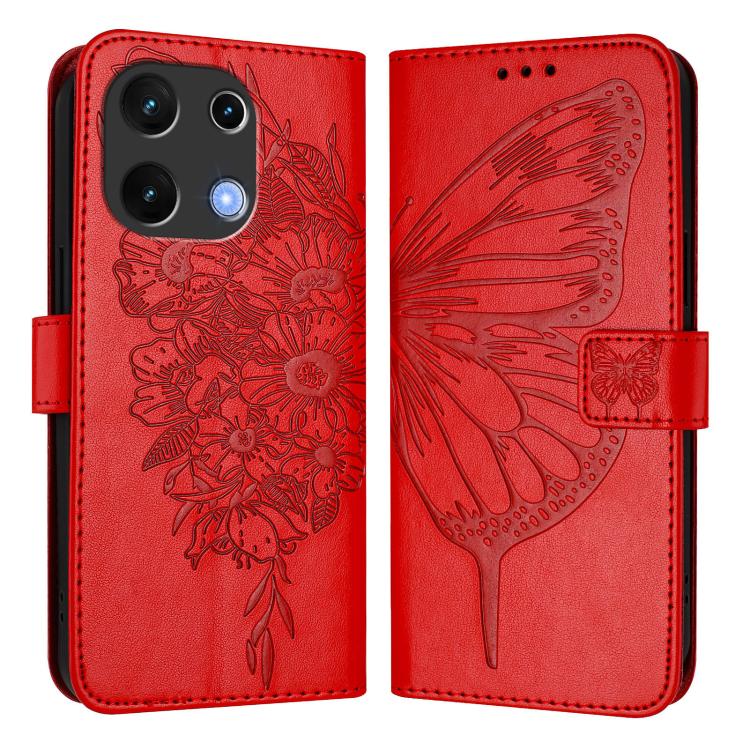 For Umidigi Note 100 Embossed Butterfly Leather Phone Case