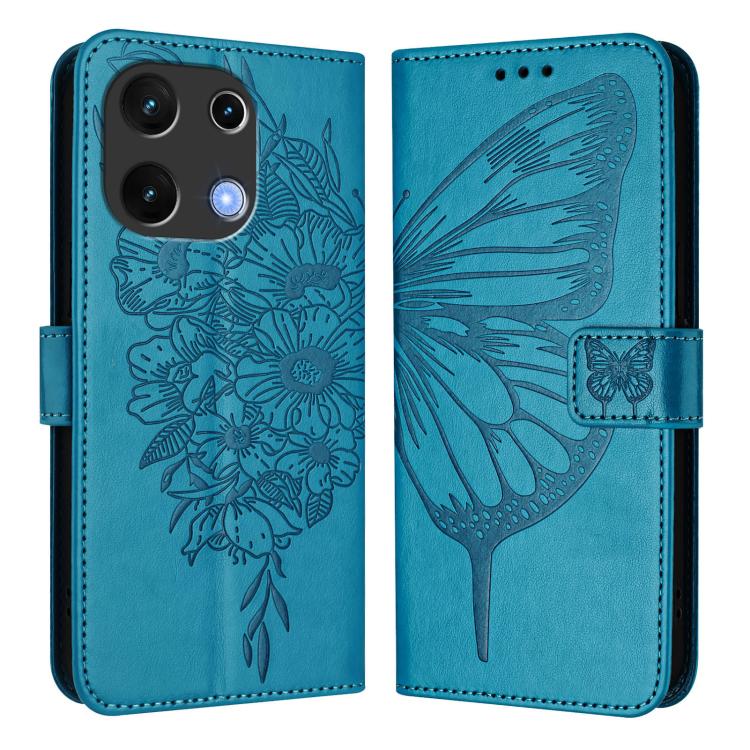 For Umidigi Note 100 Embossed Butterfly Leather Phone Case