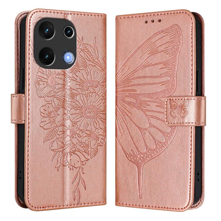 For Umidigi Note 100 Embossed Butterfly Leather Phone Case