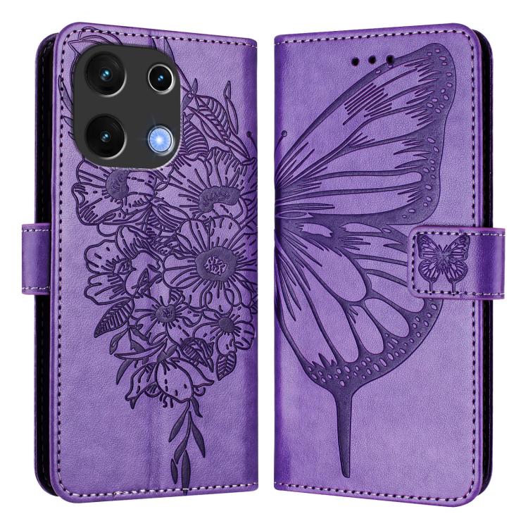 For Umidigi Note 100 Embossed Butterfly Leather Phone Case