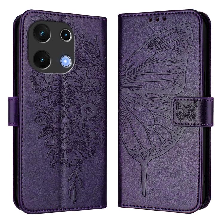 For Umidigi Note 100 Embossed Butterfly Leather Phone Case