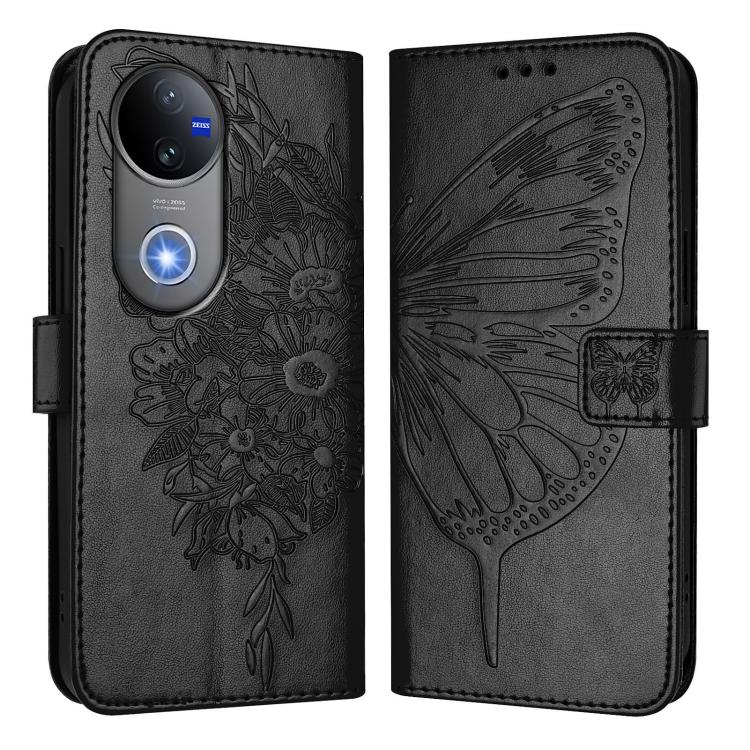 For vivo V50 Global Embossed Butterfly Leather Phone Case