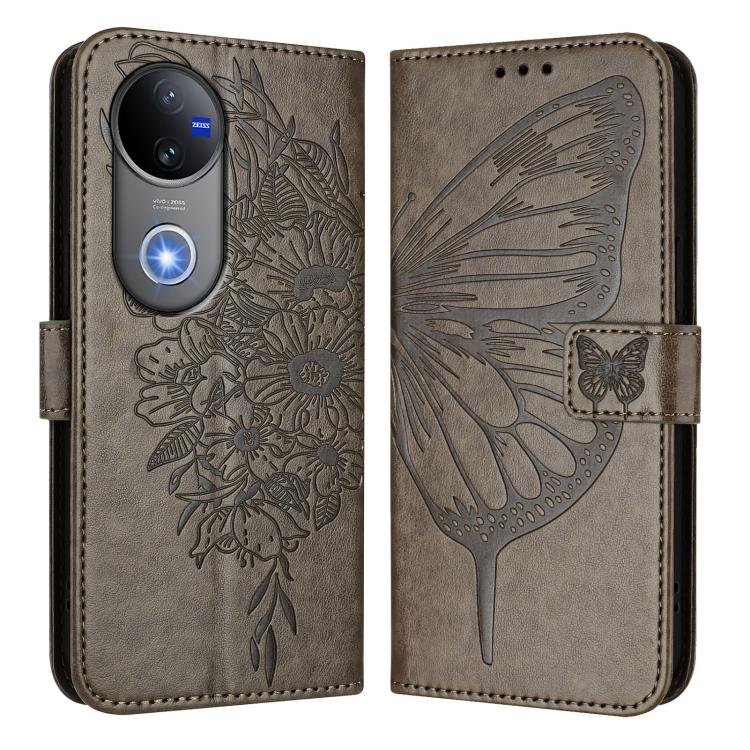 For vivo V50 Global Embossed Butterfly Leather Phone Case