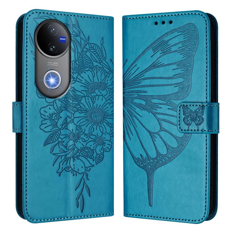 For vivo V50 Global Embossed Butterfly Leather Phone Case