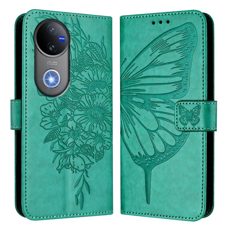 For vivo V50 Global Embossed Butterfly Leather Phone Case