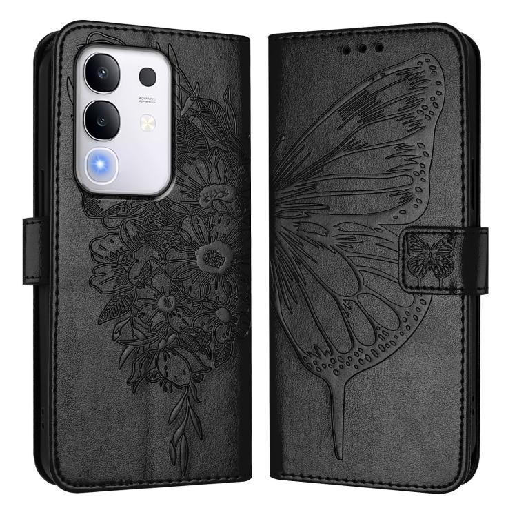 For vivo Y29 4G Global Embossed Butterfly Leather Phone Case
