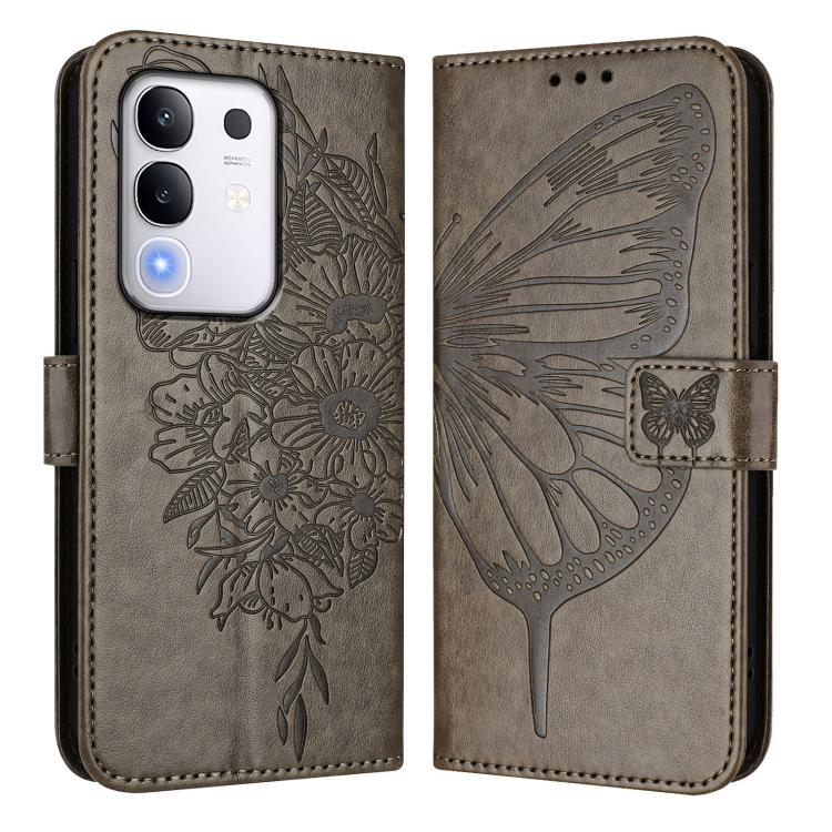 For vivo Y29 4G Global Embossed Butterfly Leather Phone Case