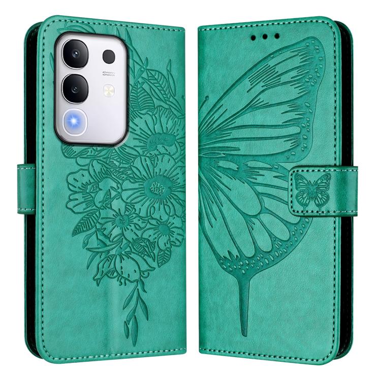 For vivo Y29 4G Global Embossed Butterfly Leather Phone Case