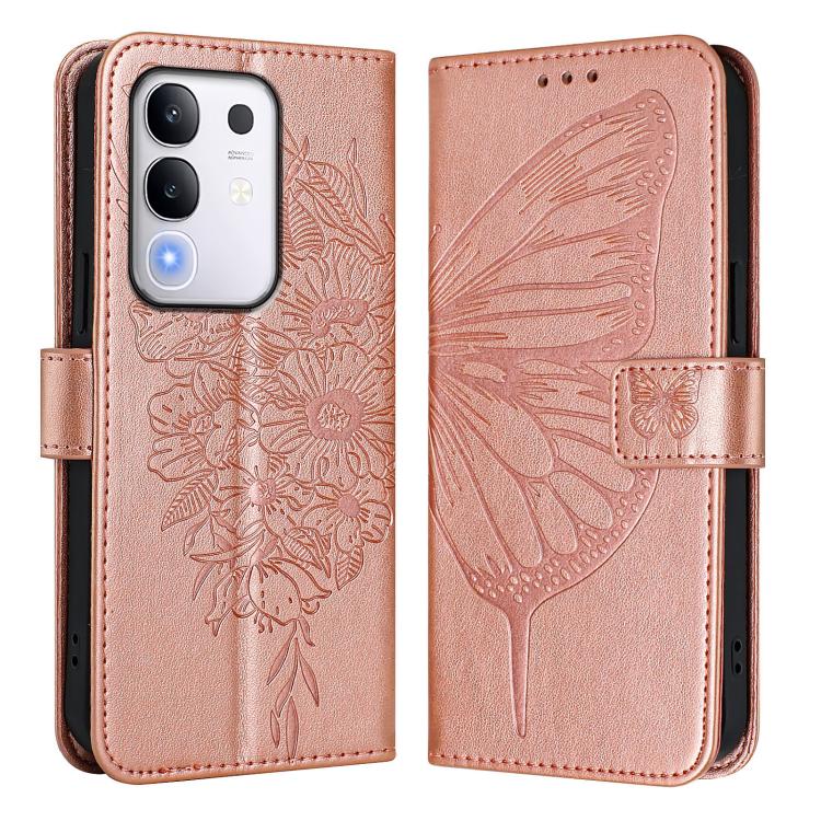For vivo Y29 4G Global Embossed Butterfly Leather Phone Case