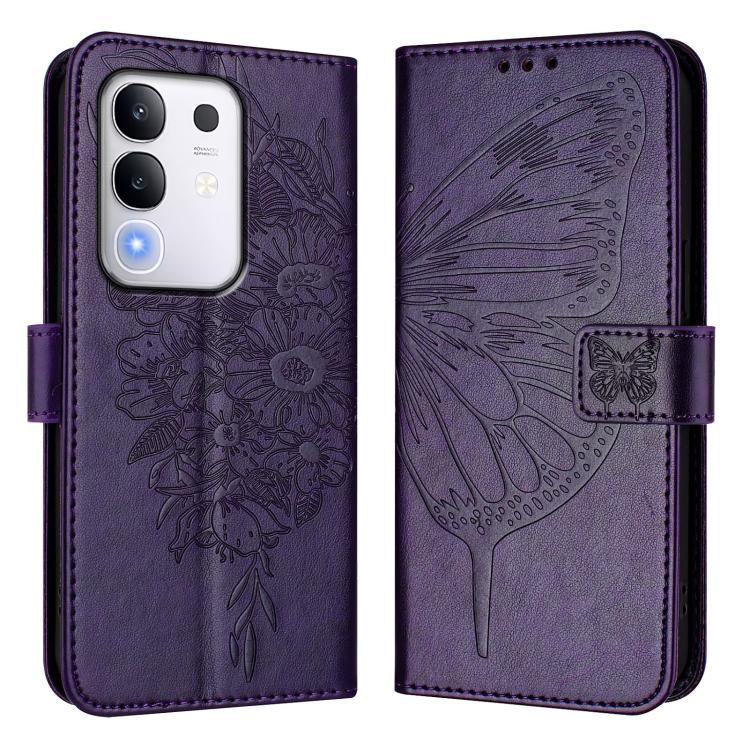 For vivo Y29 4G Global Embossed Butterfly Leather Phone Case