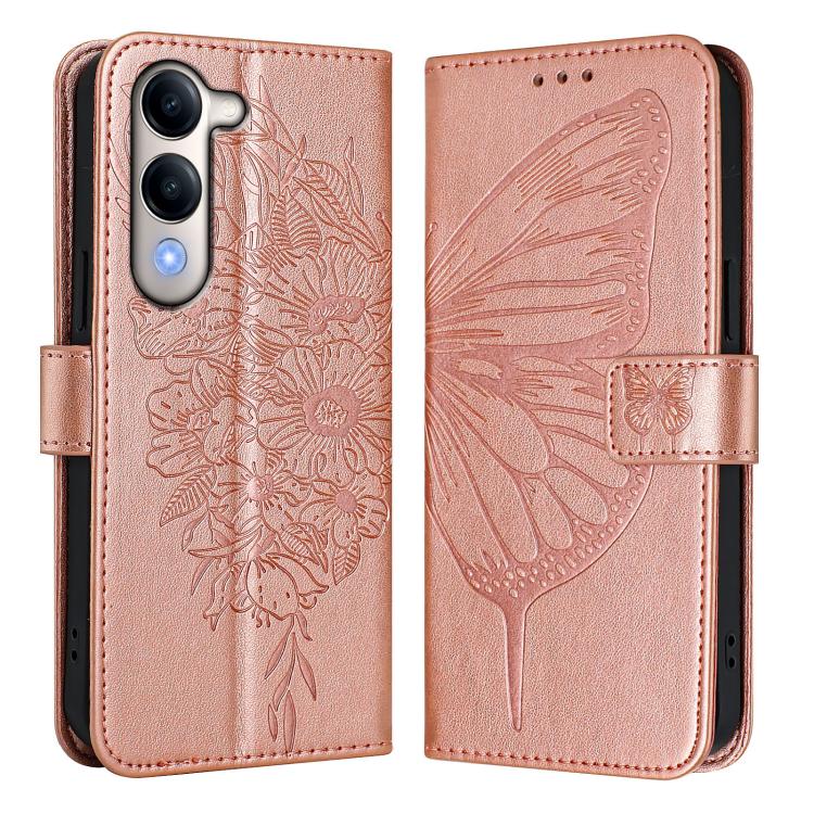 For vivo Y29S 5G / Y04 4G Global Embossed Butterfly Leather Phone Case