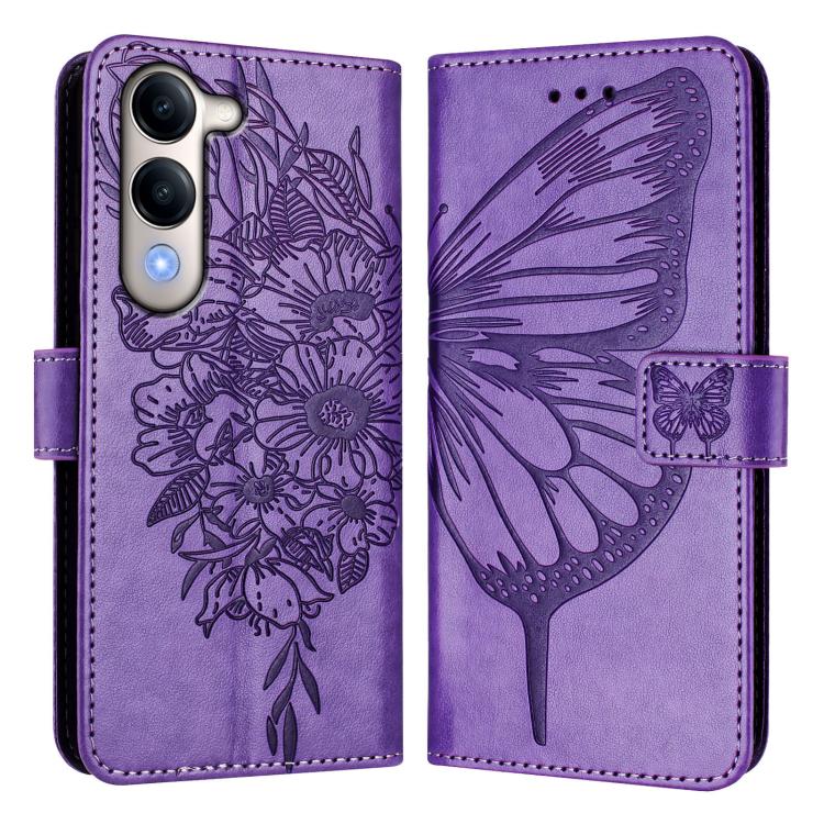 For vivo Y29S 5G / Y04 4G Global Embossed Butterfly Leather Phone Case