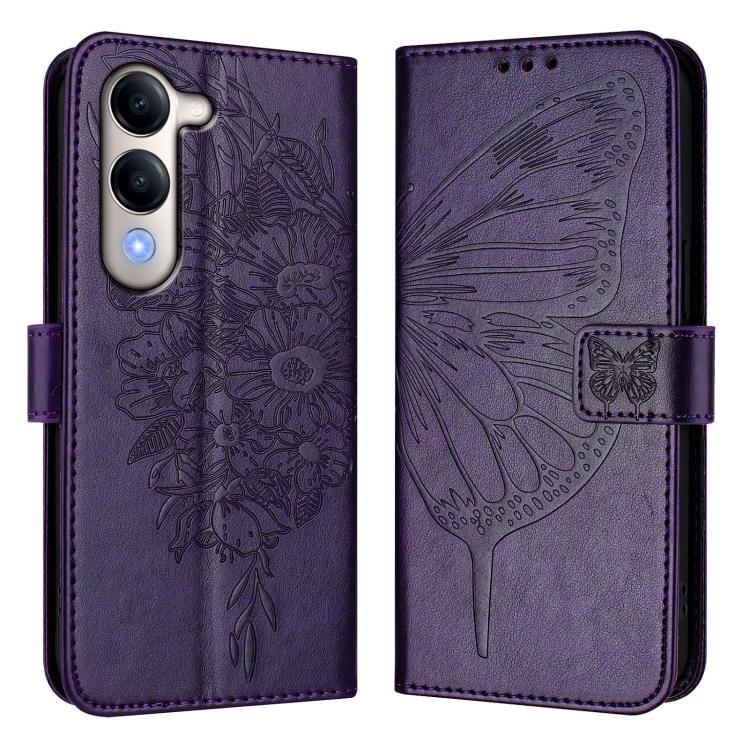 For vivo Y29S 5G / Y04 4G Global Embossed Butterfly Leather Phone Case