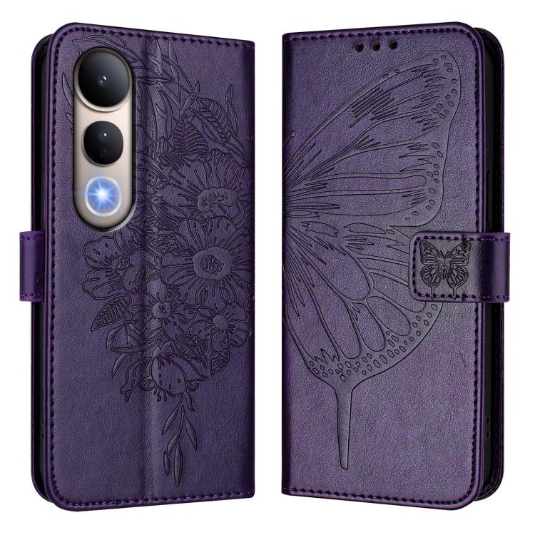 For vivo V50 Lite 5G Embossed Butterfly Leather Phone Case