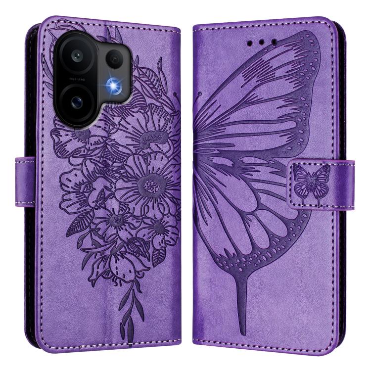For vivo S30 Embossed Butterfly Leather Phone Case