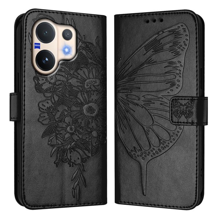 For vivo V60 5G Global Embossed Butterfly Leather Phone Case