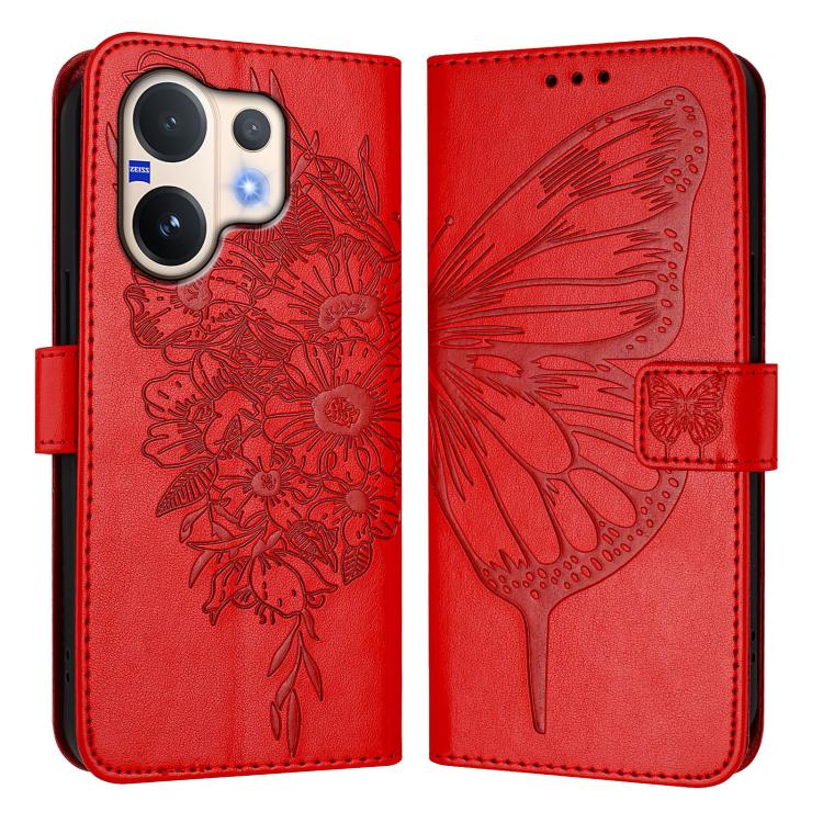 For vivo V60 5G Global Embossed Butterfly Leather Phone Case