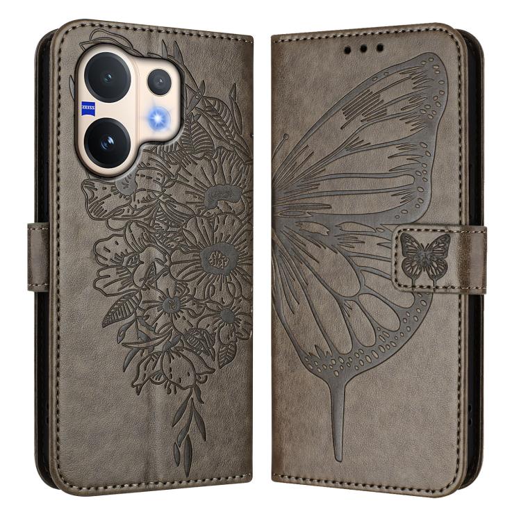 For vivo V60 5G Global Embossed Butterfly Leather Phone Case