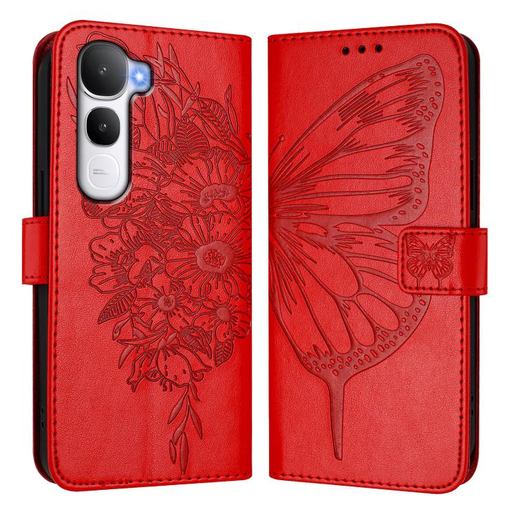 For vivo Y400 5G Global Embossed Butterfly Leather Phone Case